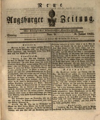 Neue Augsburger Zeitung Sonntag 9. Januar 1831