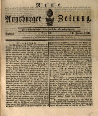 Neue Augsburger Zeitung Montag 17. Januar 1831