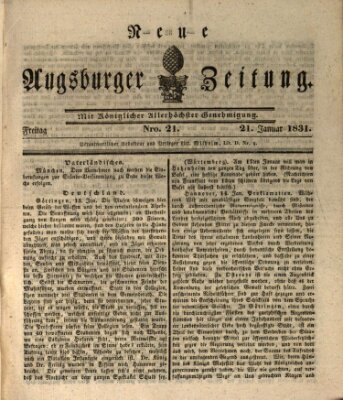 Neue Augsburger Zeitung Freitag 21. Januar 1831