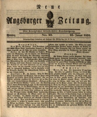 Neue Augsburger Zeitung Sonntag 23. Januar 1831