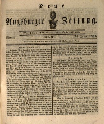 Neue Augsburger Zeitung Montag 24. Januar 1831