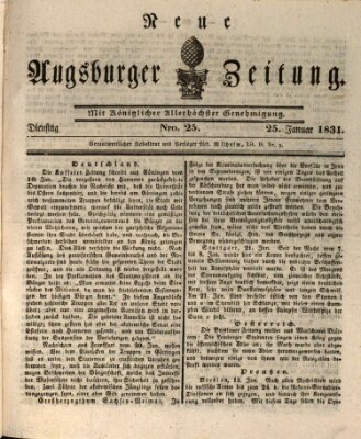 Neue Augsburger Zeitung Dienstag 25. Januar 1831