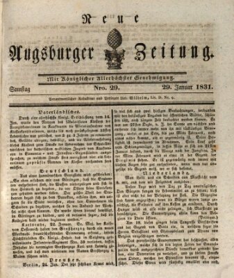 Neue Augsburger Zeitung Samstag 29. Januar 1831