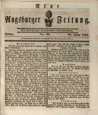 Neue Augsburger Zeitung Sonntag 30. Januar 1831