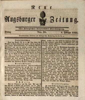 Neue Augsburger Zeitung Freitag 4. Februar 1831