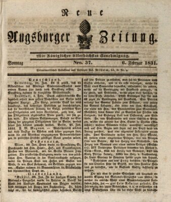 Neue Augsburger Zeitung Sonntag 6. Februar 1831