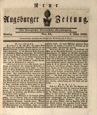 Neue Augsburger Zeitung Samstag 5. März 1831