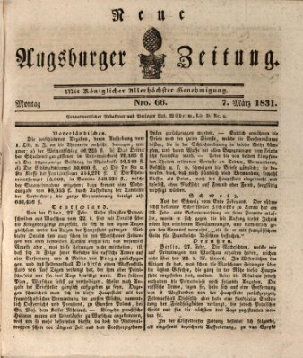 Neue Augsburger Zeitung Montag 7. März 1831