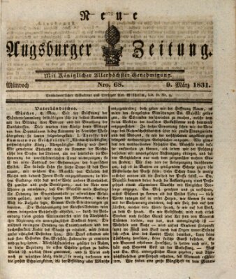 Neue Augsburger Zeitung Mittwoch 9. März 1831