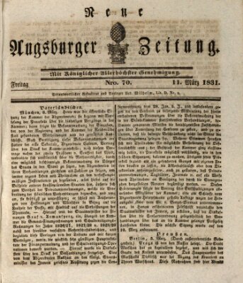 Neue Augsburger Zeitung Freitag 11. März 1831