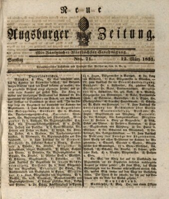 Neue Augsburger Zeitung Samstag 12. März 1831