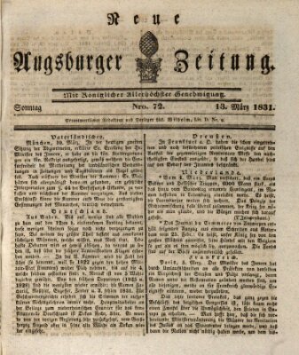 Neue Augsburger Zeitung Sonntag 13. März 1831