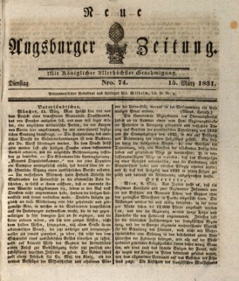 Neue Augsburger Zeitung Dienstag 15. März 1831