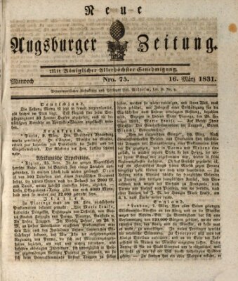 Neue Augsburger Zeitung Mittwoch 16. März 1831