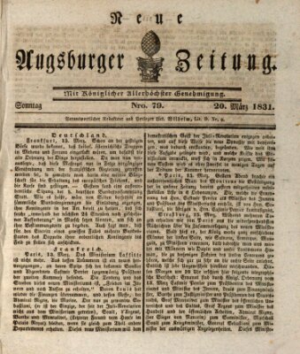 Neue Augsburger Zeitung Sonntag 20. März 1831