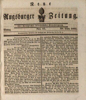 Neue Augsburger Zeitung Montag 28. März 1831