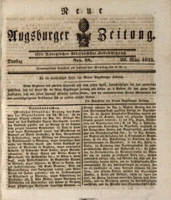 Neue Augsburger Zeitung Dienstag 29. März 1831