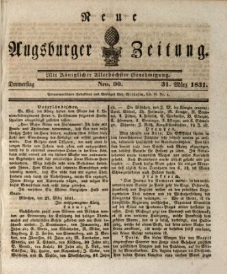 Neue Augsburger Zeitung Donnerstag 31. März 1831