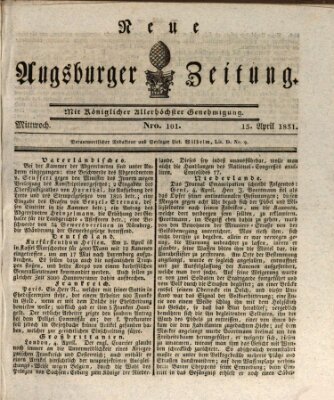 Neue Augsburger Zeitung Mittwoch 13. April 1831