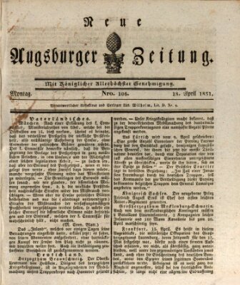 Neue Augsburger Zeitung Montag 18. April 1831