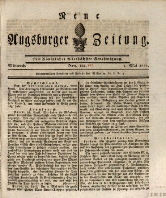 Neue Augsburger Zeitung Mittwoch 4. Mai 1831