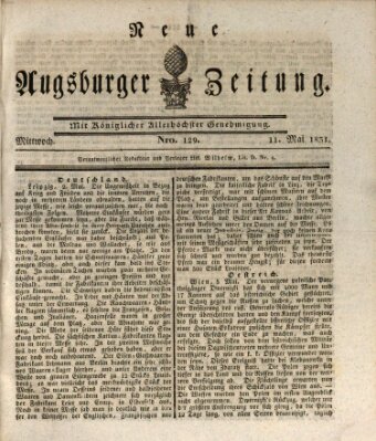 Neue Augsburger Zeitung Mittwoch 11. Mai 1831