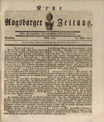 Neue Augsburger Zeitung Samstag 21. Mai 1831