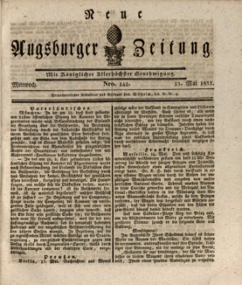 Neue Augsburger Zeitung Mittwoch 25. Mai 1831