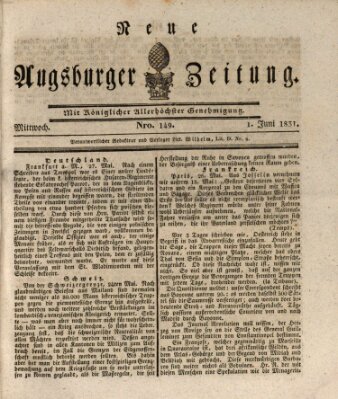 Neue Augsburger Zeitung Mittwoch 1. Juni 1831