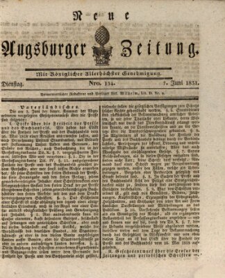 Neue Augsburger Zeitung Dienstag 7. Juni 1831