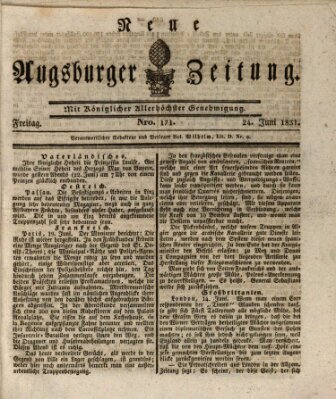 Neue Augsburger Zeitung Freitag 24. Juni 1831