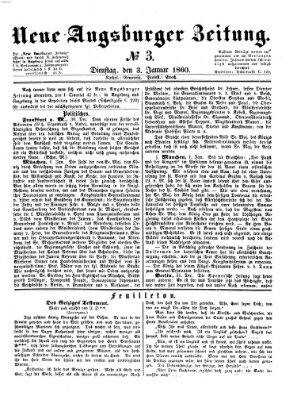 Neue Augsburger Zeitung Dienstag 3. Januar 1860