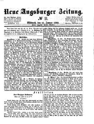 Neue Augsburger Zeitung Mittwoch 11. Januar 1860