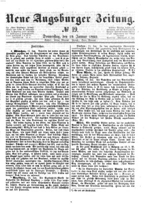 Neue Augsburger Zeitung Donnerstag 19. Januar 1860