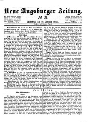 Neue Augsburger Zeitung Samstag 21. Januar 1860