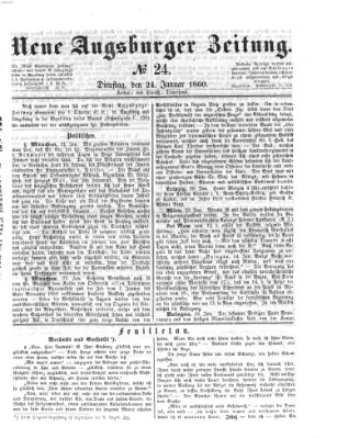 Neue Augsburger Zeitung Dienstag 24. Januar 1860