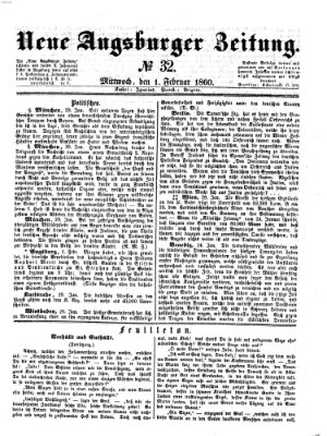 Neue Augsburger Zeitung Mittwoch 1. Februar 1860