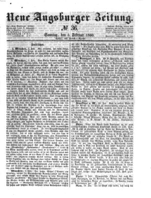 Neue Augsburger Zeitung Sonntag 5. Februar 1860