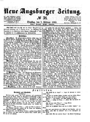 Neue Augsburger Zeitung Dienstag 7. Februar 1860