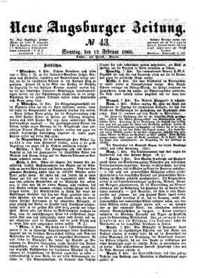 Neue Augsburger Zeitung Sonntag 12. Februar 1860