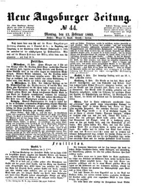 Neue Augsburger Zeitung Montag 13. Februar 1860