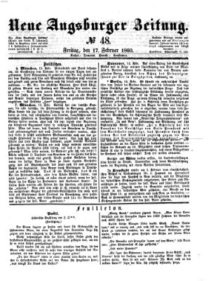 Neue Augsburger Zeitung Freitag 17. Februar 1860