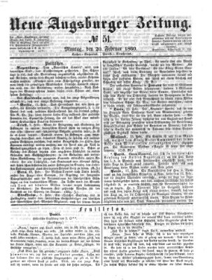 Neue Augsburger Zeitung Montag 20. Februar 1860