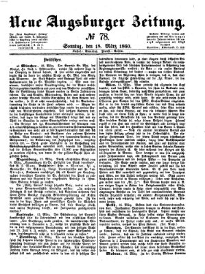 Neue Augsburger Zeitung Sonntag 18. März 1860