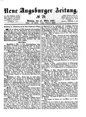 Neue Augsburger Zeitung Montag 19. März 1860