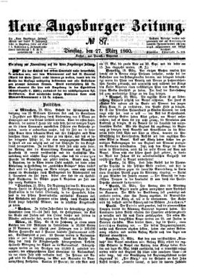 Neue Augsburger Zeitung Dienstag 27. März 1860