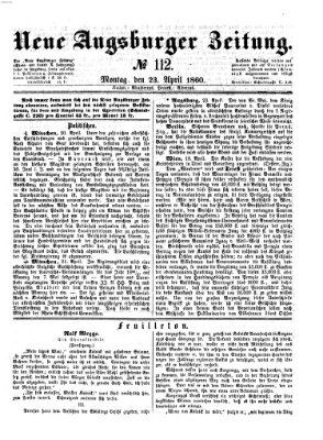 Neue Augsburger Zeitung Montag 23. April 1860