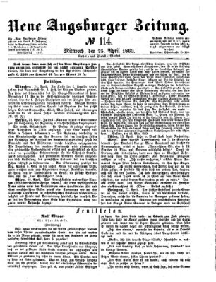 Neue Augsburger Zeitung Mittwoch 25. April 1860