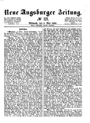 Neue Augsburger Zeitung Mittwoch 2. Mai 1860