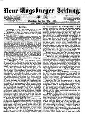 Neue Augsburger Zeitung Sonntag 20. Mai 1860